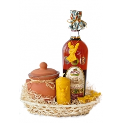 Darčekový košík s medom v keramike